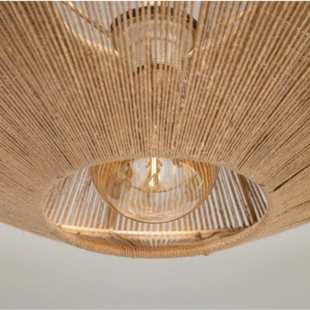 ETH Landelijke Ibiza stijl hanglamp Milou 1-lichts zand Ø50 cm
