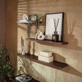 Wandplank Como set van 3 acaciahout drift brown