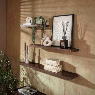 Wandplank Como set van 3 acaciahout drift brown