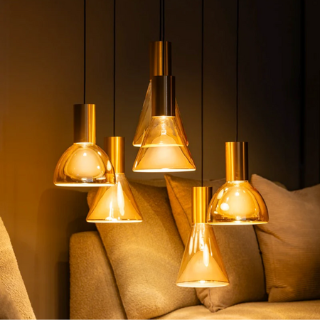 ETH Modern hotel chique hanglamp Lisa 6-lichts messing Ø50 cm