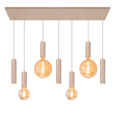 Highlight Modern Scandinavische hanglamp Locarno 7-lichts 130 cm zand