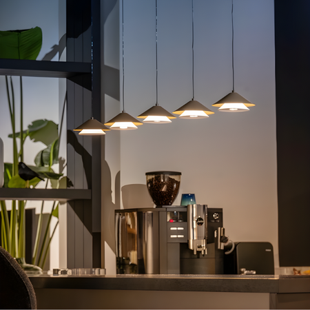 ETH Retro design hanglamp Jens 5-lichts taupe