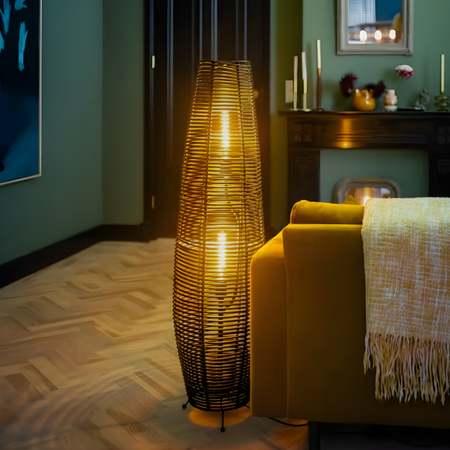 ETH Moderne vloerlamp Cocoon 2-lichts zwart