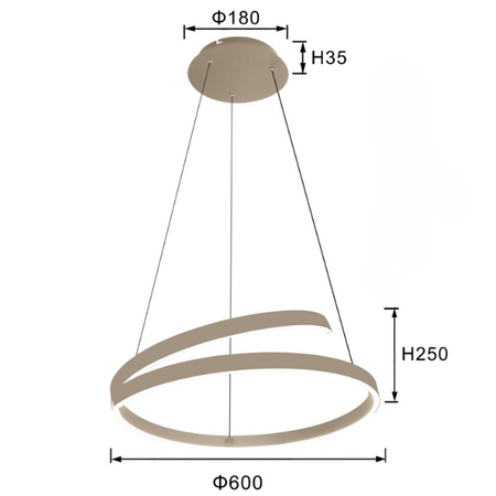 ETH Modern hotel chique hanglamp Remona 40W Champagne Ø60 cm