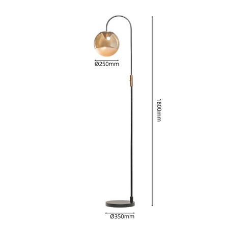 ETH Hotel chique design vloerlamp Yvonne 1-lichts brons