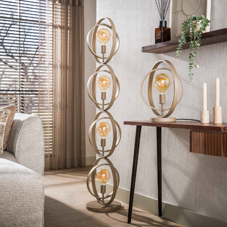 BelaLuz Modern Japandi vloerlamp Ozon 4-lichts beige