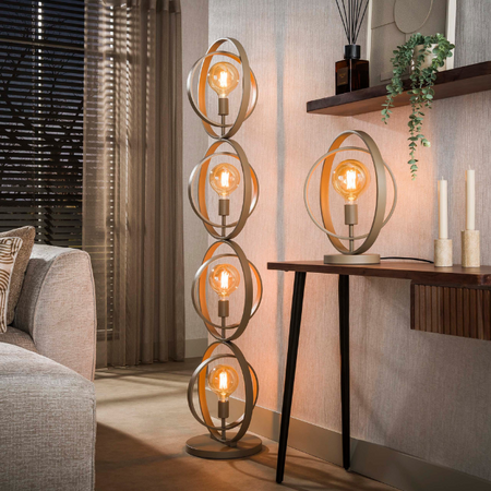 BelaLuz Modern Japandi vloerlamp Ozon 4-lichts beige