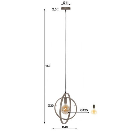 BelaLuz Modern Japandi hanglamp Ozon 1-lichts beige
