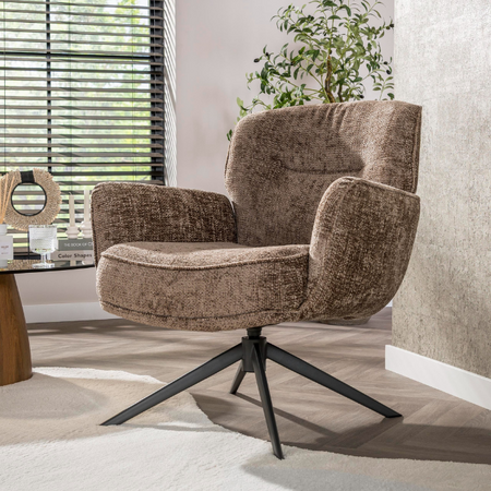 BelaLuz Modern hotel chique fauteuil Velora draaibaar Hoven champagne