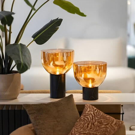 ETH Modern hotel chique tafellamp Lana 1-lichts small amber