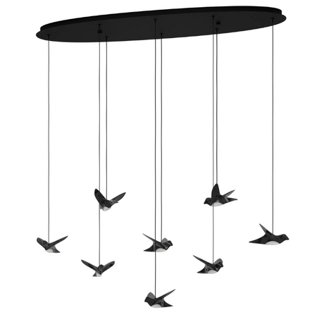 Stars of Light Design hanglamp Paratebueno 8-lichts zwart ovaal