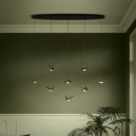 Stars of Light Design hanglamp Paratebueno 8-lichts zwart ovaal