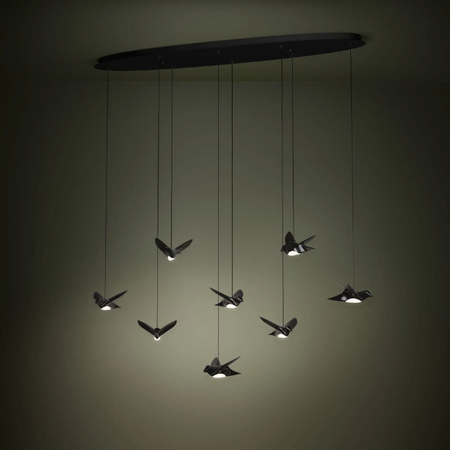 Stars of Light Design hanglamp Paratebueno 8-lichts zwart ovaal