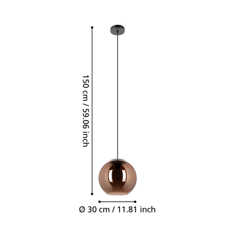 Stars of Light Moderne hanglamp Cordoba 1-lichts koper Ø30 cm