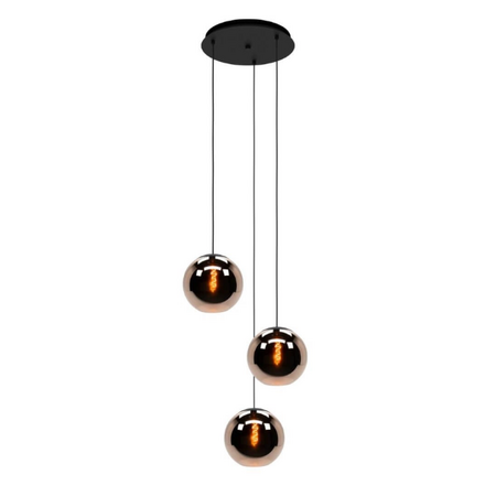 Stars of Light Moderne hanglamp Cordoba 3-lichts getrapt koper glas