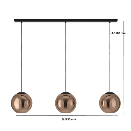 Stars of Light Moderne hanglamp Cordoba 3-lichts koper