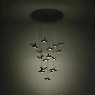 Videlamp Paratebueno 17-lichts zwart Ø78 cm