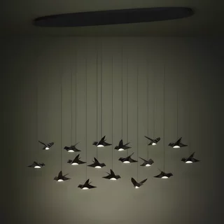 Hanglamp Paratebueno 17-lichts zwart ovaal