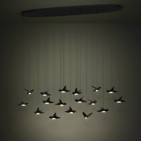 Stars of Light Design hanglamp Paratebueno 17-lichts zwart ovaal