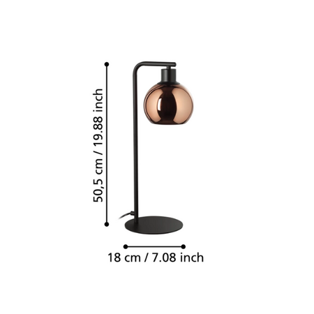 Stars of Light Moderne tafellamp Cordoba 1-lichts koperkleurig glas