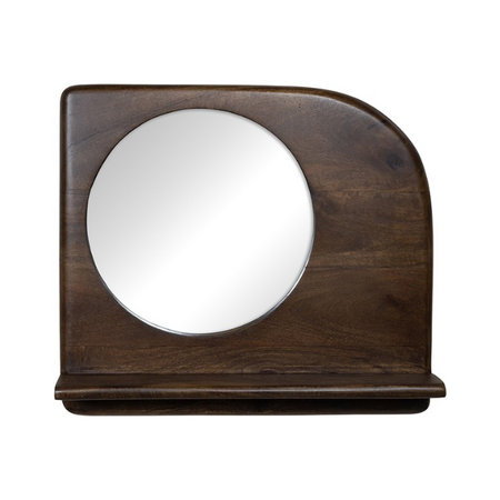 Nijwie Landelijk Japandi wandschap Curaçao met spiegel walnut brown