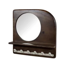Kapstok Curaçao met spiegel walnut brown