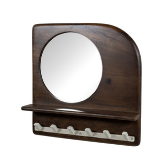 Kapstok Curaçao met spiegel walnut brown