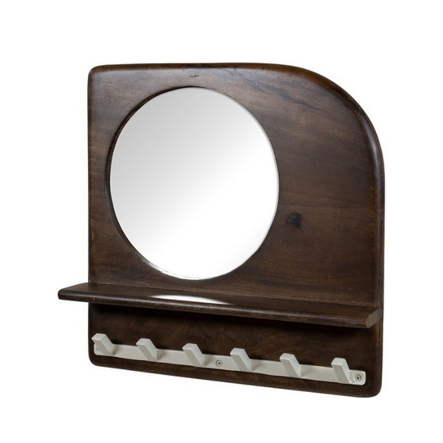 Kapstok Curaçao met spiegel walnut brown