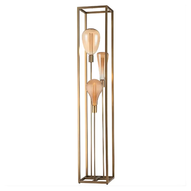Vloerlamp Palco 3-lichts brons 160 cm