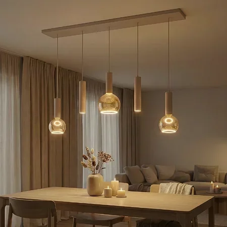 Highlight Modern Scandinavische hanglamp Locarno 5-lichts 110 cm zand