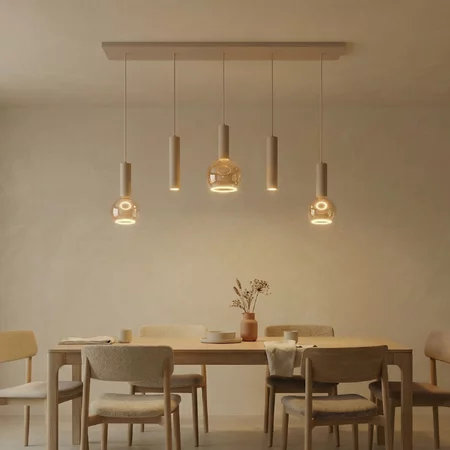Highlight Modern Scandinavische hanglamp Locarno 5-lichts 110 cm zand