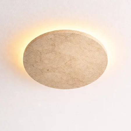 ETH Moderne Japandi plafondlamp Alysia 1-lichts travertin 30 cm