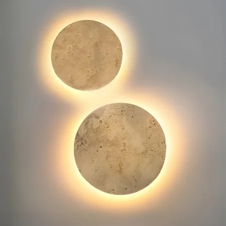 ETH Moderne Japandi plafondlamp Alysia 1-lichts travertin 30 cm