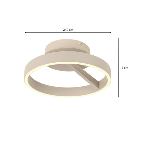 Freelight Modern minimalistische plafondlamp Pilota Ø40 cm crème