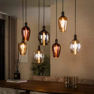 Hanglamp Mirena 7-lichts mixed glass