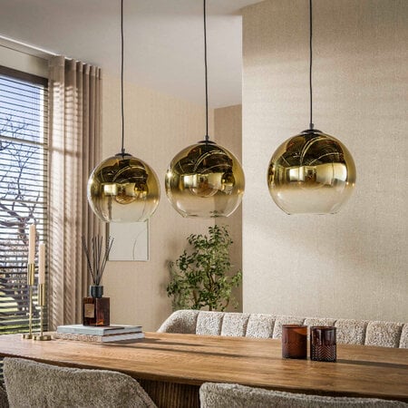 BelaLuz Modern hotel chique hanglamp Ember 3-lichts goud