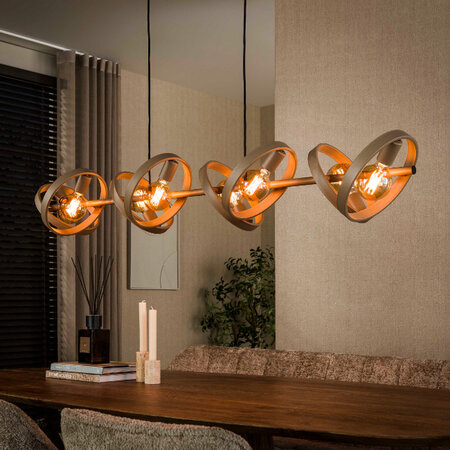 BelaLuz Moderne hanglamp Hera 8-lichts beige