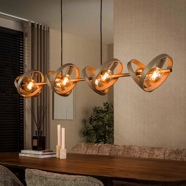 Hanglamp Hera 8-lichts beige