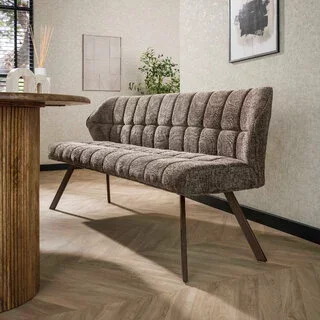 Eetkamerbank Turn Hoven taupe brons onderstel
