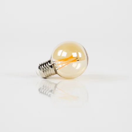BelaLuz Lichtbron E27 LED 6W Ø6 cm Bol Filament Amber Dimbaar