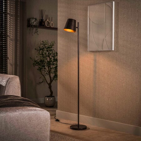 BelaLuz Modern industriële vloerlamp Ronja 1-lichts Urban brown