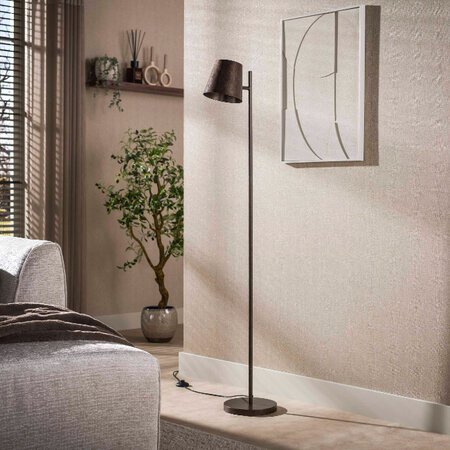 BelaLuz Modern industriële vloerlamp Ronja 1-lichts Urban brown