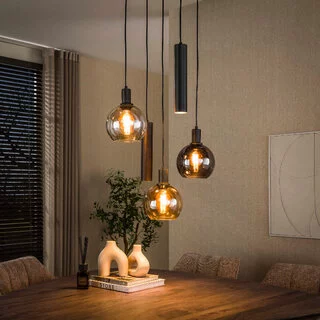 Hanglamp Poly 5-lichts getrapt charcoal