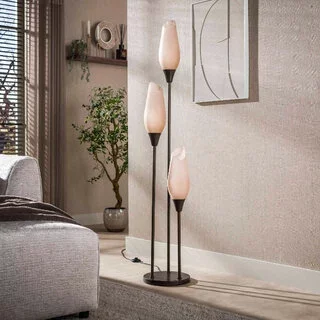 Vloerlamp Phantom 3-lichts Sienna brown frosted glas