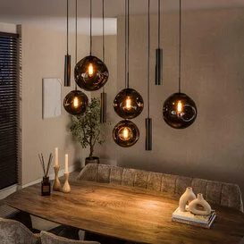 Hanglamp Soraya 9-lichts Sienna brown