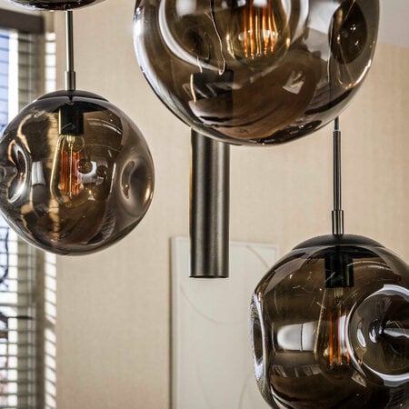 BelaLuz Modern hotel chique hanglamp Soraya 9-lichts Sienna brown