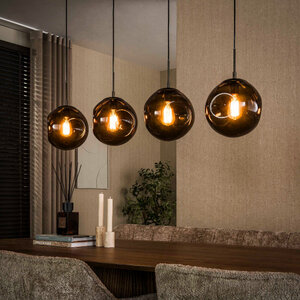 BelaLuz Modern hotel chique hanglamp Soraya 4-lichts Sienna brown