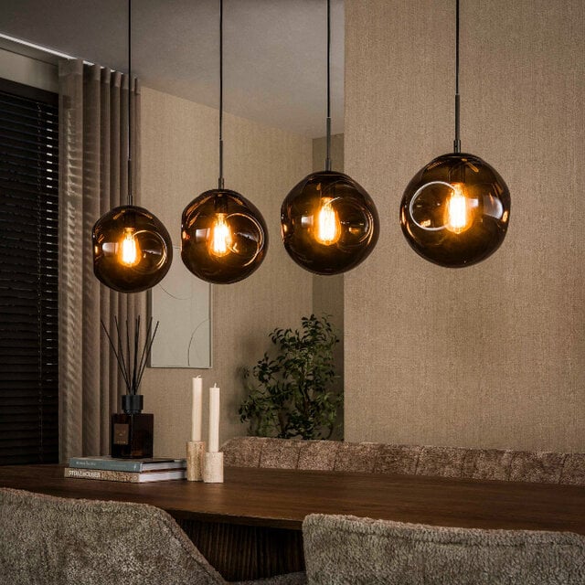 Hanglamp Soraya 4-lichts Sienna brown