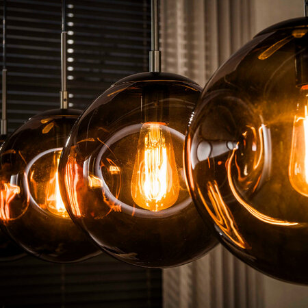 BelaLuz Modern hotel chique hanglamp Soraya 4-lichts Sienna brown
