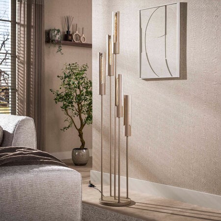 BelaLuz Modern minimalistische vloerlamp Titan getrapt 5-lichts beige